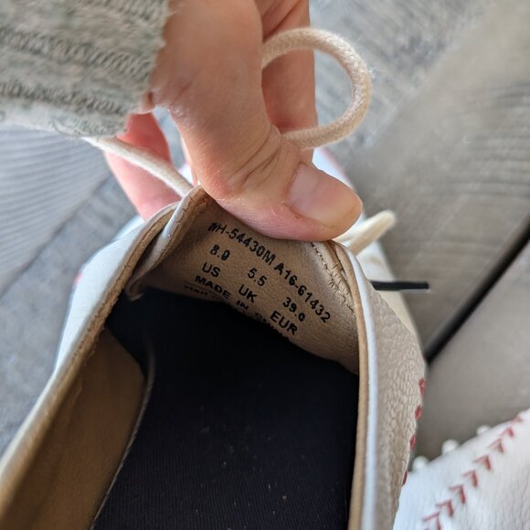 Keds Baseball Stitch Shoes Womens Size 8 White Red Leather Sneakers WH54430 - Picture 5 of 5